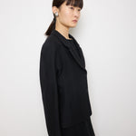 Loewe Blazer, Structured Black Blazer, Sculpted Waist Jacket, 25-inch Length Blazer, Size 42 Tailore