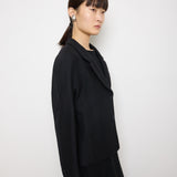 Loewe Blazer, Structured Black Blazer, Sculpted Waist Jacket, 25-inch Length Blazer, Size 42 Tailore
