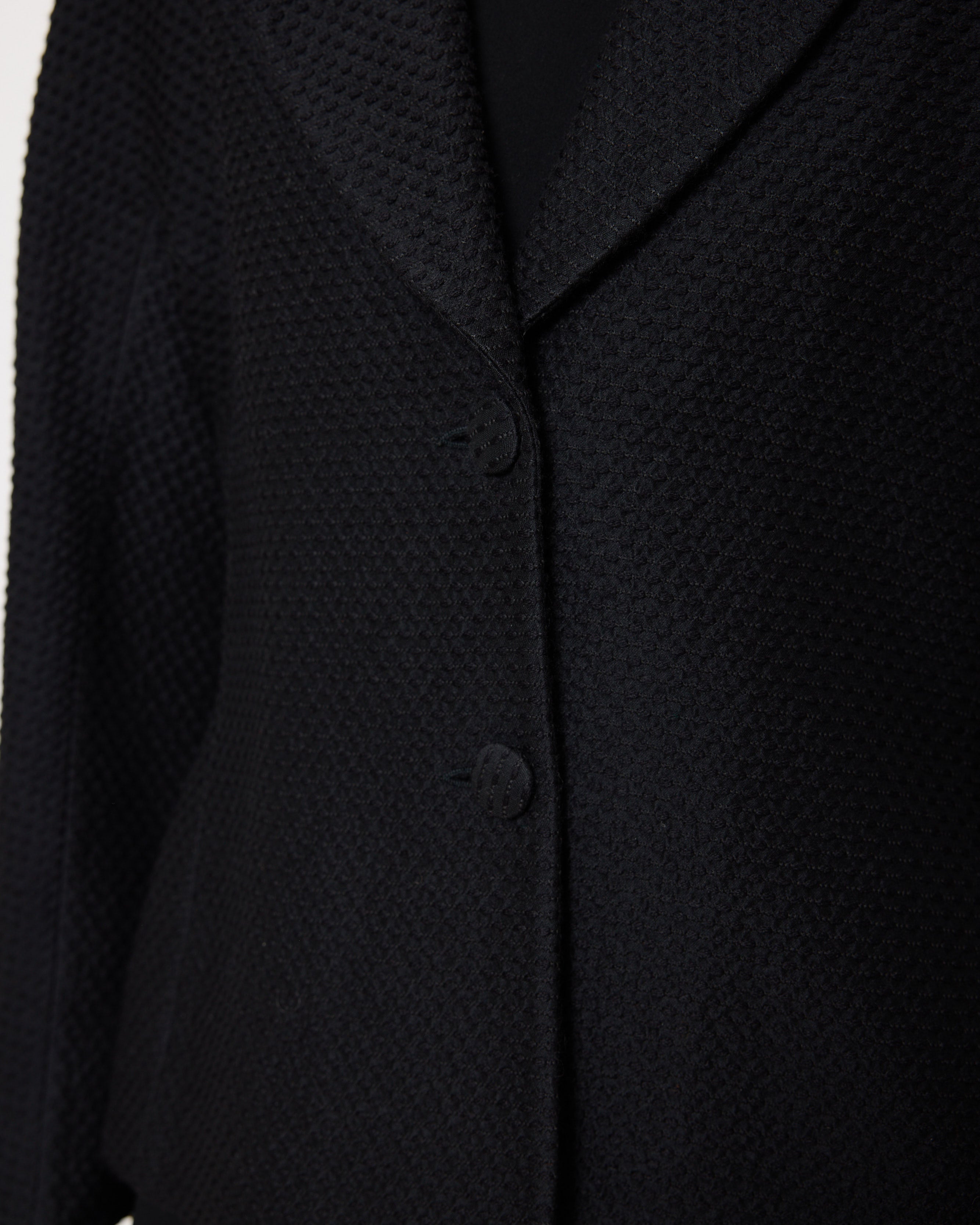 Loewe Blazer, Structured Black Blazer, Sculpted Waist Jacket, 25-inch Length Blazer, Size 42 Tailore