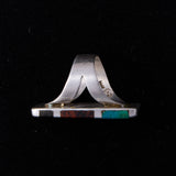 Sterling Silver Rectangular Ring with Multiple Stones