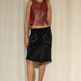 Jazmin Chebar Burgundy Leather Top