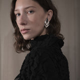 Vintage Sterling Silver Oval Onyx Black Stone Clip On Earrings