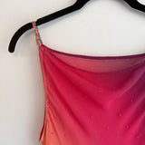 Silk Colorblock Beaded Gown