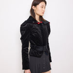 Vintage Cropped Jacket with attachable hood, size 42 fits XS–S, 21-inch length. Model is 5'9", very good condition