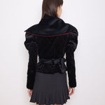 Vintage Cropped Jacket with attachable hood, size 42 fits XS–S, 21-inch length. Model is 5'9", very good condition