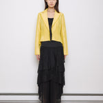 Gabrielle Carlson Yellow Blouse, size S, 20.5-inch front, 25-inch back, 15-inch shoulder. Very good condition