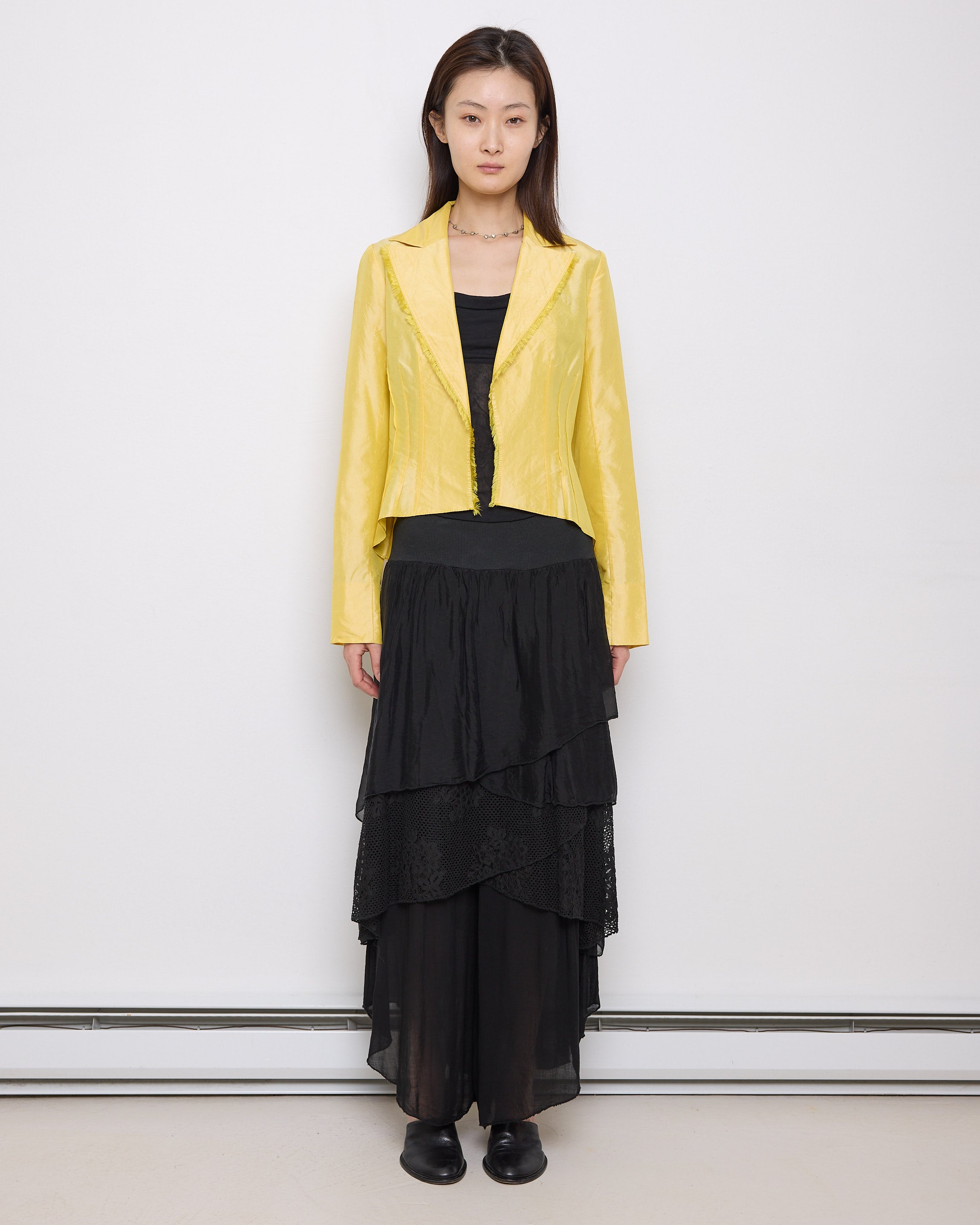 Gabrielle Carlson Yellow Blouse, size S, 20.5-inch front, 25-inch back, 15-inch shoulder. Very good condition