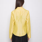 Gabrielle Carlson Yellow Blouse, size S, 20.5-inch front, 25-inch back, 15-inch shoulder. Very good condition