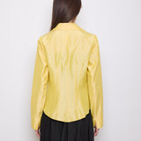 Gabrielle Carlson Yellow Blouse, size S, 20.5-inch front, 25-inch back, 15-inch shoulder. Very good condition