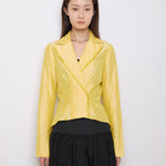 Gabrielle Carlson Yellow Blouse, size S, 20.5-inch front, 25-inch back, 15-inch shoulder. Very good condition