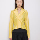 Gabrielle Carlson Yellow Blouse, size S, 20.5-inch front, 25-inch back, 15-inch shoulder. Very good condition