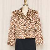 Vintage Burberry Silk Leopard Print Blazer