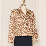 Vintage Burberry Silk Leopard Print Blazer