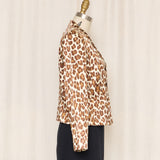 Vintage Burberry Silk Leopard Print Blazer