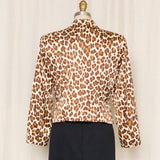 Vintage Burberry Silk Leopard Print Blazer