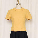 Mary Kay Yellow Wool 60's Babydoll Top