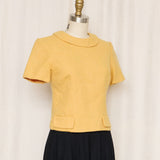 Mary Kay Yellow Wool 60's Babydoll Top