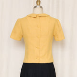 Mary Kay Yellow Wool 60's Babydoll Top