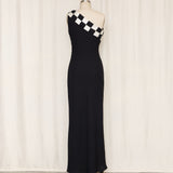 Nicole Miller One Shoulder Checkered Dress