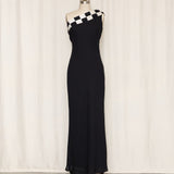 Nicole Miller One Shoulder Checkered Dress