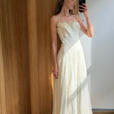 Tadashi Shoji Ivory White Strapless Silk Gown