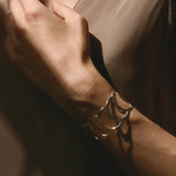Sterling Silver Wide Layered Cuff Bracelet