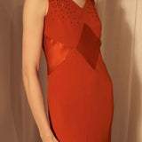 Vintage Red Dress with Embellishment