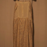 Vintage Floral Lace Beige Dress