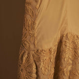 Vintage Floral Lace Beige Dress