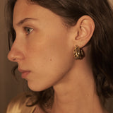 Vintage Sterling Silver Gold Wash Puffy Hoop Earrings