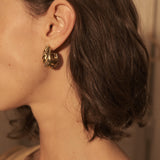 Vintage Sterling Silver Gold Wash Puffy Hoop Earrings