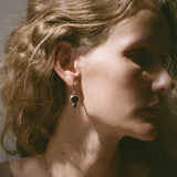 Sterling Silver Tiered Earrings with Garnet Stones