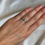 Sterling Silver Triple Pink Stone Ring