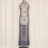 Grey Sheer Beaded Gown