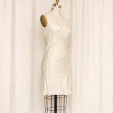 Maryann's Boutique Cream Silk Slip Dress
