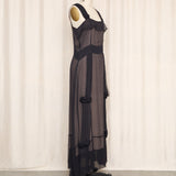 Nataya Layered Maxi Rosette Aplique Dress