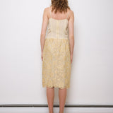 Vintage Floral Lace Beige Dress