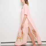 Vintage Hand Embroidered Peach Dress