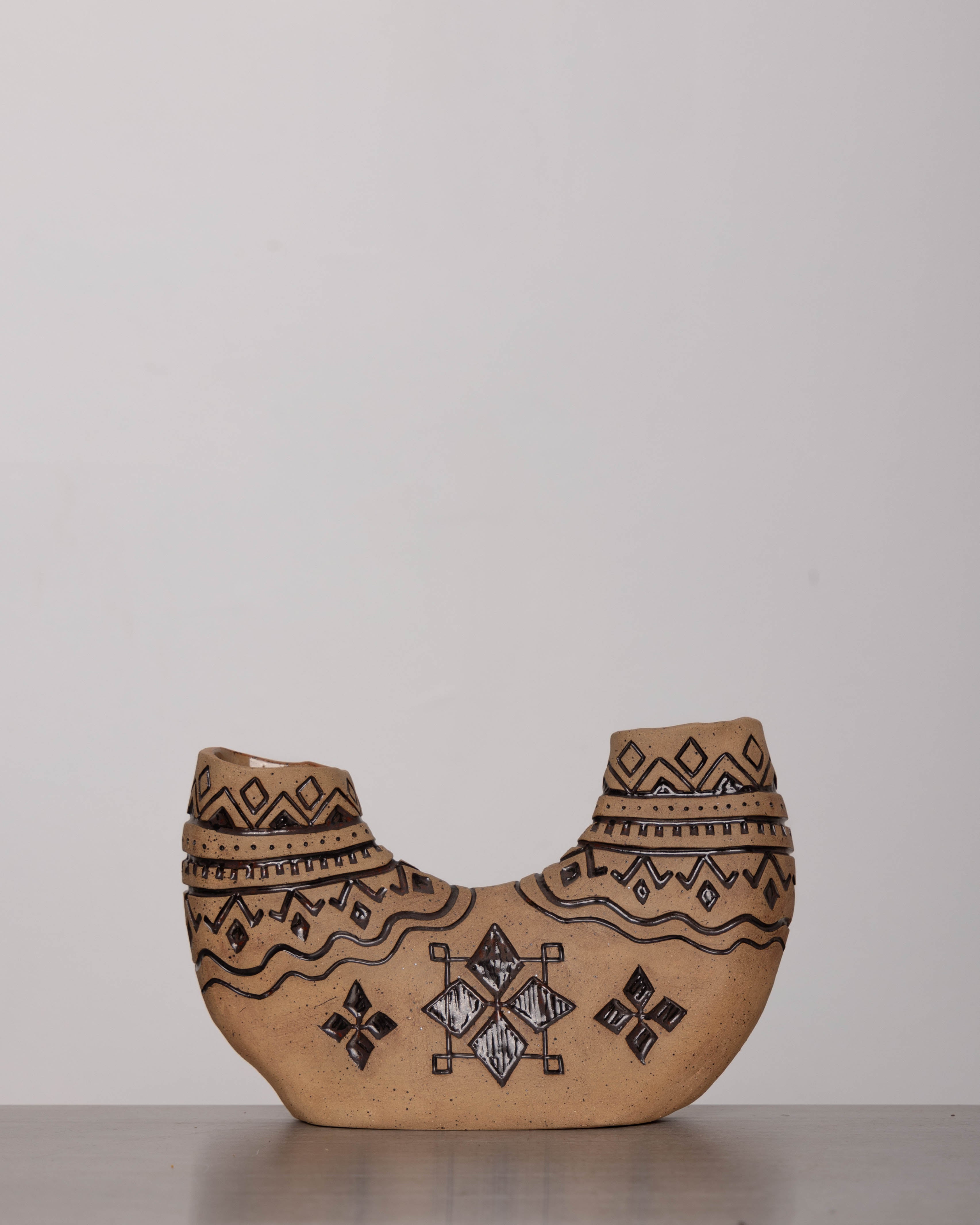 Discover the KKS Balance Vase – a handmade 7.5-inch tall, 11-inch wide artisan-crafted vase, perfect for modern and minimalist decor.