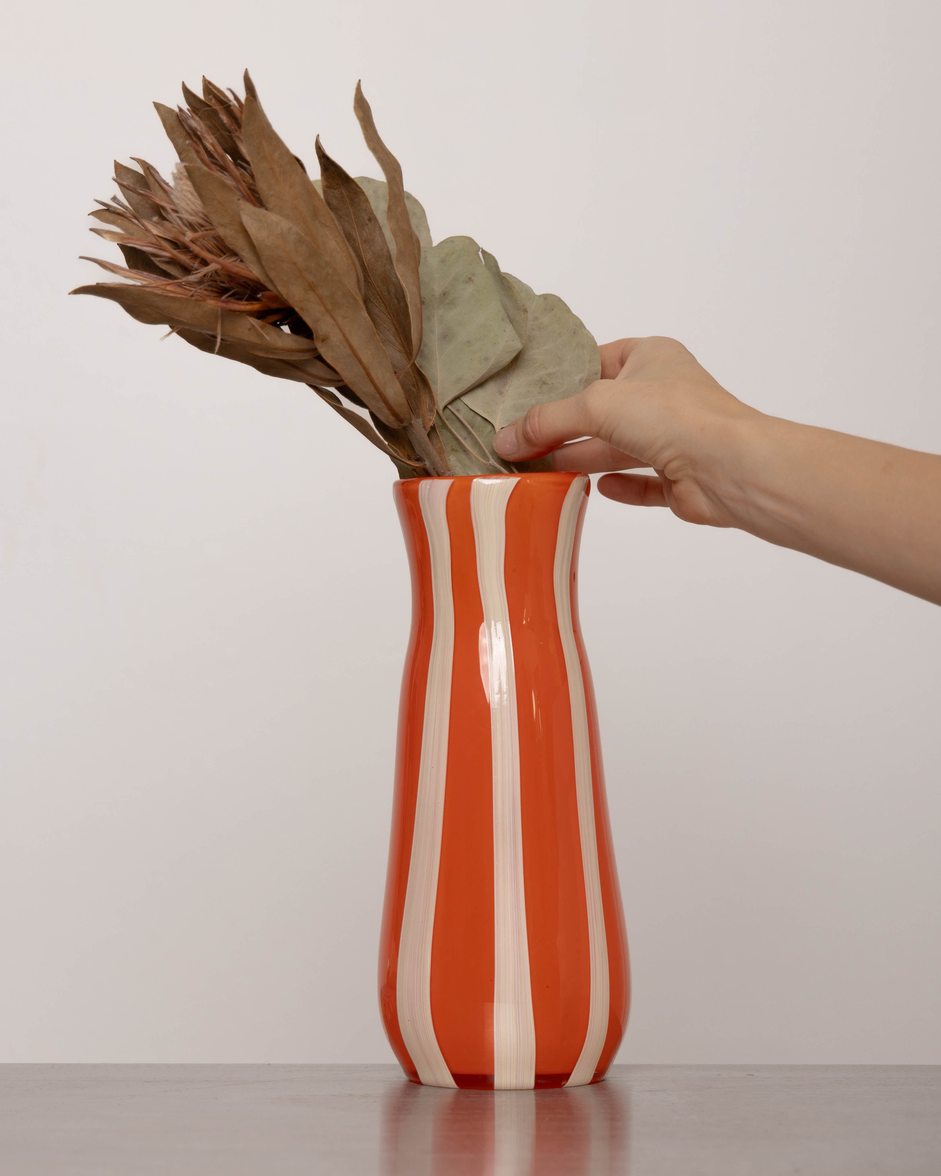 YAKUSH STRIPS Vase Orange - KHATA