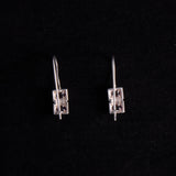 Sterling Silver 2 Square Earrings with Amethyst Stones