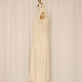 Vintage Ivory Lace Dress with Silk Lining