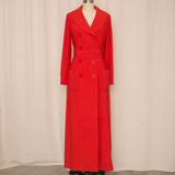 Bill Blass Coral Full Length Belted Coat
