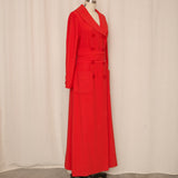 Bill Blass Coral Full Length Belted Coat