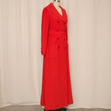Bill Blass Coral Full Length Belted Coat