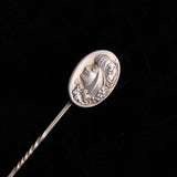 Sterling Silver Art Nouveau Etched Stick Pin