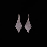Sterling Silver Fan Shaped Earrings with Garnet Stones