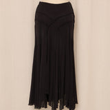 Long Layererd Black Mesh Skirt