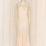 Vintage Beaded Bridal Silk Dress