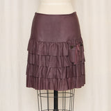 Karen Groner Purple Leather Skirt